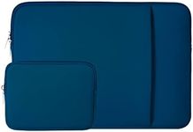 RAINYEAR 15 Inch Laptop Sleeve Protective Case Computer Bag Zipper Soft Cover with Pocket & Accessories Pouch, Compatible with New 15.4'' MacBook Pro Touch Bar for Model A1938 A1707 A1990 (Navy Blue)