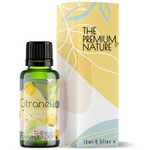 The Premium Nature Citronella Essential Oil for Diffuser | 100% Natural | Perfect for Skin, Candle Making & DIY - Ideal for Outdoor & Indoor Use, 15 mL