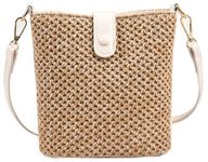 Niction Straw Crossbody Purse Hobo Bags Women Vintage Shoulder Bag Everything Tote Bag Summer Beach Bag Cute Purse Work Travel Bag, White, One Size