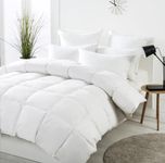 Dreamaker 120gsm 50/50 Summer Duck Down & Feather Quilt 100% Japara Cotton Cover Light Breathable Purafresh Treated Antibacterial Anti-Microbial Anti-Dust White - King Single Bed (160cm x 210cm)