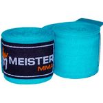 Meister Junior 108" Semi-Elastic Hand Wraps for MMA & Boxing (Pair) - Turquoise