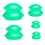 5 pcs Silicone Massage Cupping Therapy Sets Chinese Cupping Set Silicone Vacuum Massage Suction Cups Set for Muscle Soreness Pain Relief Joint Pain Fascia Facial Body Massage Muscle Relaxation