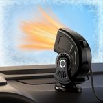 Car Heater,12V Portable Heaters for Vehicle,Plugs into Cigarette Lighter,360° Adjustable Fast Heating Auto Car Window Defroster Windshield Defogger,2 in 1 Heating & Cooling Automobile Heater(Black)