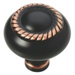 Brainerd 1-1/4'' Bronze with Copper Highlights Round Cabinet Knob- 362464