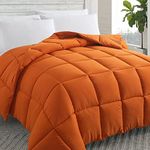 Cosybay Down Alternative Comforter (Burnt Orange, Twin) - All Season Soft Quilted Twin Size Bed Comforter - Duvet Insert with Corner Tabs - Winter Summer Warm Fluffy, 64x88 inches