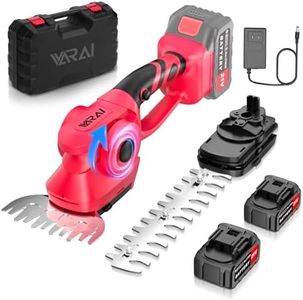 VARAI Hedge Trimmer Cordless, 2 in 1 Cordless Hedge Trimmer with 2600mAh Battery*2, High Power and Large Capacity Hedge Shears for Gardens, Patios and Lawns Charger Included