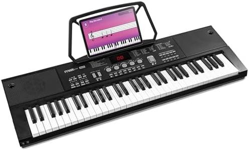 Max KB15 Clavier Électronique 61 Touches, Synthétiseur Débutant Complet, Deux Haut-parleurs Intégrés, Batterie Rechargeable, USB-C, Microphone Inclus, Idéal pour Démarrer votre Apprentissage