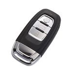 X AUTOHAUX Car Key Fob Shell 3 Button Remote Control Key Case Shell Keyless Entry Housing Replacement Black for Audi A4L Q5 A3 A4 A5 A6 A8 Quattro Q5 Q7 A6 A8