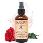 PURA D’OR Organic Rose Water Toner (118 ml) - 100% Pure USDA Organic - Full Skin Hydration For Excess Oil Control - Cleanses & Softens Skin - Promotes Healthy Skin - For All Skin Type