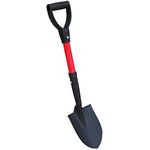 TABOR Tools J211 Mini Trunk Digging Spade Shovel with Round Point Blade and Comfortable D-Grip 20 Fiberglass Handle (Short Shovel)