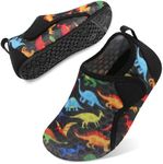 Besroad Toddler Water Shoes Kids Girls Boys Beach Aqua Socks Skin Barefoot Walking Water Shoes Quick Dry Non-Slip Breathable Swim Pool Surf Dinosaur 6-7Toddler