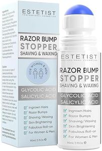 Razor Bump Stopper Solution for Ingrown Hair Skin Care Treatment for Face, Neck, Bikini Area, Legs and Underarm Area After Shave Serum Roll-On for Men and Women With Salicylic Acid, Glycolic Acid