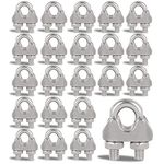 40 PCS M6 1/4 Inches Stainless Steel Wire Rope Cable Clip Clamp U Bolt Saddle Fastener