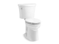 Kohler 26077-0 Kingston Comfort Complete Solution Two-Piece Elongated 1.28 Gpf Chair-Height Toilet, White