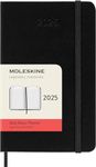 Moleskine Daily Planner, 12-Month Daily Agenda 2025, Hard Cover and Elastic Closure, Black Color, Pocket Format 9x14 cm