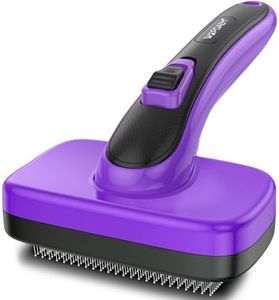 WOPQAEM Dog Self Cleaning Slicker Brush for Shedding, Dog Brush Grooming for Short Long Haired, Removes Loose Fur, Undercoat, Mats, Tangled for Large Medium Small Sensitive Skin of Dog and Cats. Easy to Cleaning