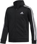 adidas Boys' Zip Front Iconic Tricot Jacket, Black, Medium