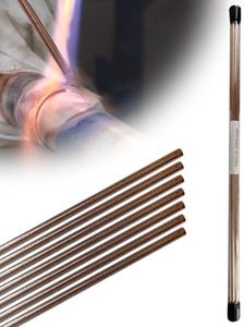 7 Rods Brazing Rods, Copper Brazing Rods 1/8" X 13.78", Copper Solder Round Self Fluxing for Pipes HVAC Experimental Refrigeration Equipment
