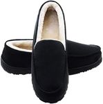 Mens Moccasin Slippers Plush Indoor