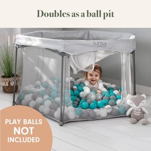 Tutti Bambini Foldable Baby Playpen – Silver Portable Play Yard