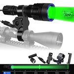 ULTRAFIRE 1917 Yard Green Hunting Light Single Mode LED Flashlight, 2200 High Lumen Hog Predator Lights with Pressure Switch Picatinny Rail Mount Scope Mount for Hunting Night Observation GC20 PRO