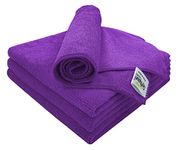 SOFTSPUN Microfiber Cloth-4 pcs 40x40 cms 340 GSM Purple Thick Lint & Streak-Free Multipurpose Cloths Automotive Microfibre Towels for Car Bike Cleaning Polishing Washing & Detailing.…