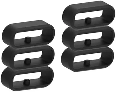 6 Pack Fastener Rings Compatible with Garmin Vivoactive 3 5/Forerunner 645 245 45 55/Venu Sq/Vivomove/Fenix 7S 6S 5S Band Keeper, Silicone Replacement Watch Band Loop/Holder/Retainer