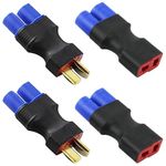 4pcs RC LiPo Battery Connector Adapter Compatible with EC3 to Deans T Male Female Connectors ESC Charger(2 Pairs)