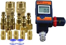 LE LEMATEC DAR03B Digital Air Regulator with Air Tool Fittings Bundle (Pack 1 of 1)