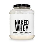 Naked Whey Protein Powder, Only 1 Ingredient, Grass Fed, Gluten Free, Soy Free, GMO Free, 25g Protein and 6g BCAAs per Scoop, Unflavoured, 76 Servings, 2280g