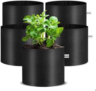 SpringUp 5 Pack Grow Bags, Heavy Duty Thickened Non-Woven Plant Bag Plant Fabric Pots Planting Bags for Plants Vegetable, Herbs and Flowers, Black(1 Gallon)