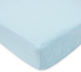 TL Care Heavenly Soft Chenille Fitted Crib Sheet for Standard Crib and Toddler Mattresses, Blue,28 x 52, for Boys and Girls