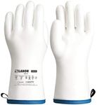 LANON Liquid Silicone Gloves, Heat Resistant Oven Gloves with Fingers, Food Grade, Waterproof, White, Medium