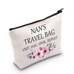 POFULL Nan Bag for Nan Gift for Mother's Day Nan’s Travel Bag Visit Hug Spoil Repeat Travel Cosmetic Pouch Nan Birthday Gift (Nan’s Travel Bag)