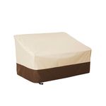 Loriano Patio Furniture Cover Waterproof 600D Heavy Duty Outdoor 2-seater Loveseat Cover Lawn Sofa Cover 60"W x 40"D x 33"H Beige&Brown