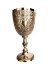 BONA Fide Pure Brass Goblet Heavy Gauge Engraved Silver Plated Pure,Premium Goblet Champagne Flutes, Wine Drinking Glass,Tumbler Cups for Water,Royal Chalice Cup,Embossed,Bras