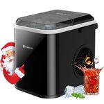 Ice Maker Machine, CUMEOD Countertop Ice Cube Maker with LED Display, Ice Cubes Ready in 6-10 Minutes, Make 12kg 24 Hrs, No Plumbing Self-Cleaning with Ice Scoop & Basket for Home/Office/Bar, 120W