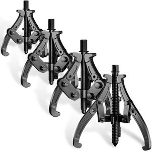 3'' 4'' 6'' 8'' Gear Puller Set, 3 Jaw Bearing Puller with Reversible Jaws