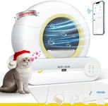 Self Cleaning Litter Box, 2024 Upgraded Automatic Cat Litter Box with Mat & Multiple Cleaning Tools, 68L+9L Large Capacity Litter Robot, Suitable for Multiple Cats, APP Control (Yellow)