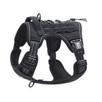 AUROTH Tactical Dog Harness for Large Dogs No Pull Adjustable Pet Harness Reflective K9 Working Training Easy Control Pet Vest Military Service Dog Harnesses Black XL