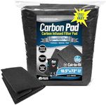 Aquarium Carbon Pad - Cut to Fit Carbon Infused Filter Pad Media for Crystal Clear Fish Tank and Ponds (10.5 Inch Width, 72 Inch Long)