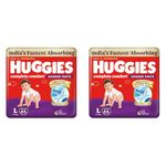 Huggies Complete Comfort Wonder Pants | Pant Style Baby Diapers L Size, 64 Count | India's Fastest Absorbing Diaper, Patented Dry Xpert Channel, Ideal for 9 to 14 Kgs (Pack of 2)