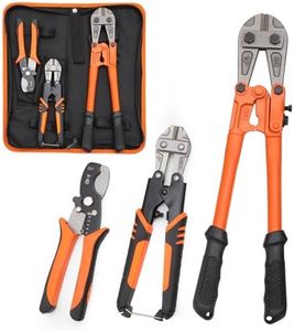 3-Piece Bolt Cutter Pliers Set,14" Heavy Duty & 8" Mini Bolt Cutter,7" Wire Cable Cutter,Ergonomic Handle,More Efficient Leverage for Cutting Locks,Chains,Iron Wire (3Piece)