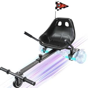 Awwscooter K1 Hoverboards Seat Attachment for Go-Kart, Carbon Black