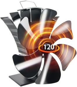 VODA Heat Powered Stove Fan 6 Blades, 120° Rotation Left-Right with Button Control, Efficient Wood Stove Fan for Heat Distribution in Fireplaces and Wood Stoves - Ideal for Eco-Conscious Homeowners