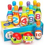 Toddler Toys for 3-5 Year Old Boys Girls: Kids Bowling Set with 10 Bowling Pins and 2 Balls for 3 4 Year Old, Educational Early Development Indoor & Outdoor Games, Toddlers Infants Gifts Age 3-6