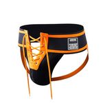 JOCKMAIL Men's Jockstrap Wide Belt Comfortable Thongs Jock Strap Athletic Supporter (CA/US, Alpha, Medium, Regular, Regular, Orange)