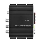 Mini HiFi 2.1, Car Home Audio Power Amplifier Lp 838 Lepy Stereo Bass Auto Mini Amplifier for Digital Amp Silver (Black)