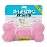 BarkButler Chu The Bone Dog Toys | Dog toys for Large & Medium Dogs(10-30kg)|Durable toys for dogs | Treat-Dispensing puppy toy | 100% Natural Rubber puppy toys | Gentle on Teeth &Gums|Non-Toxic |Pink