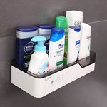 Hokipo Magic Sticker Series Shower Caddy Bathroom Shelf (Model No - Ar2617)(Polycarbonate) - Black